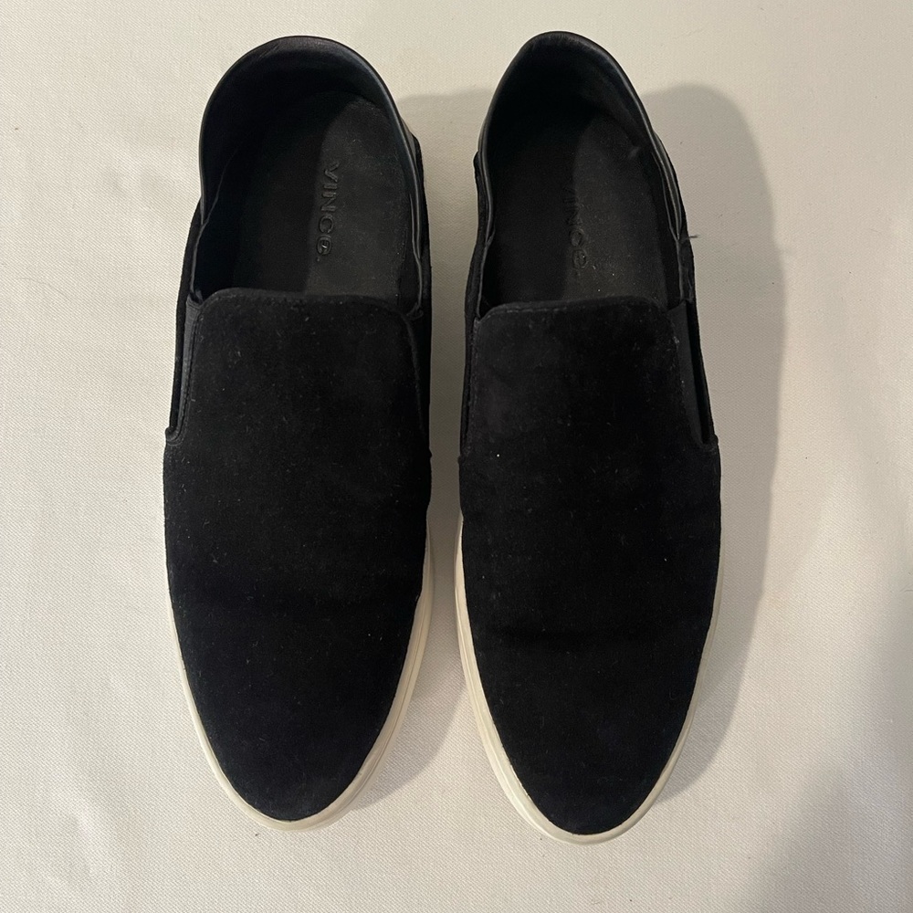 Vans slip on and slide on black suede shoes size 6